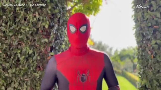 Prince Harry dresses as Spiderman in Christmas message video