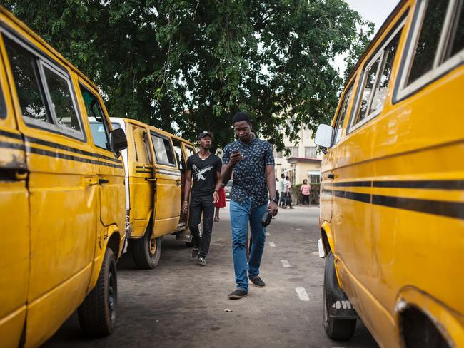 Timi Ajiboye plays Pokemon Go on the campus grounds of the University of Lagos, Nigeria. Picture: AFP