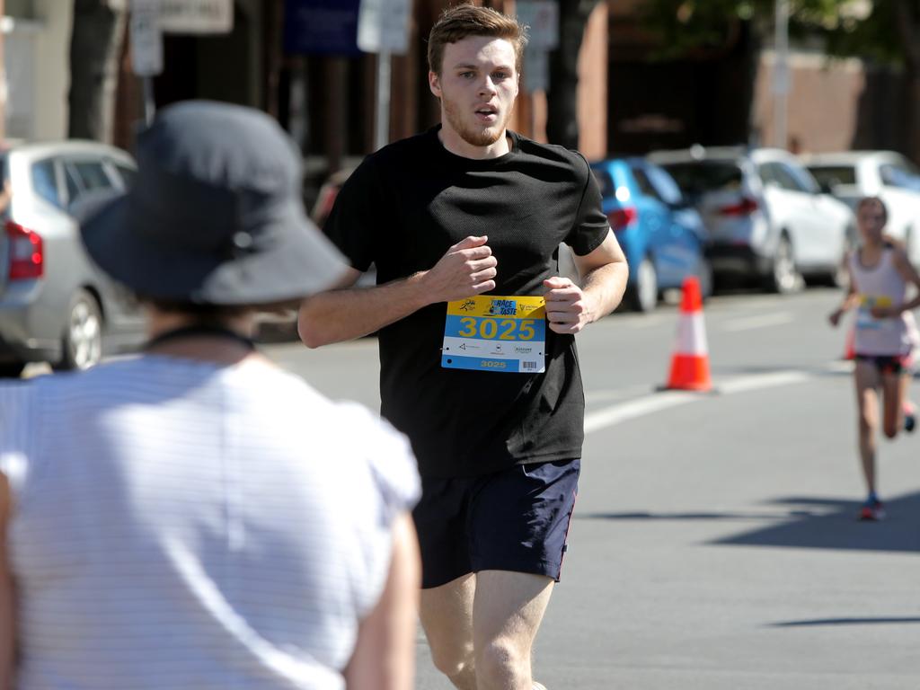 Competitors cross the finish line in the Race to the Taste. Picture: PATRICK GEE