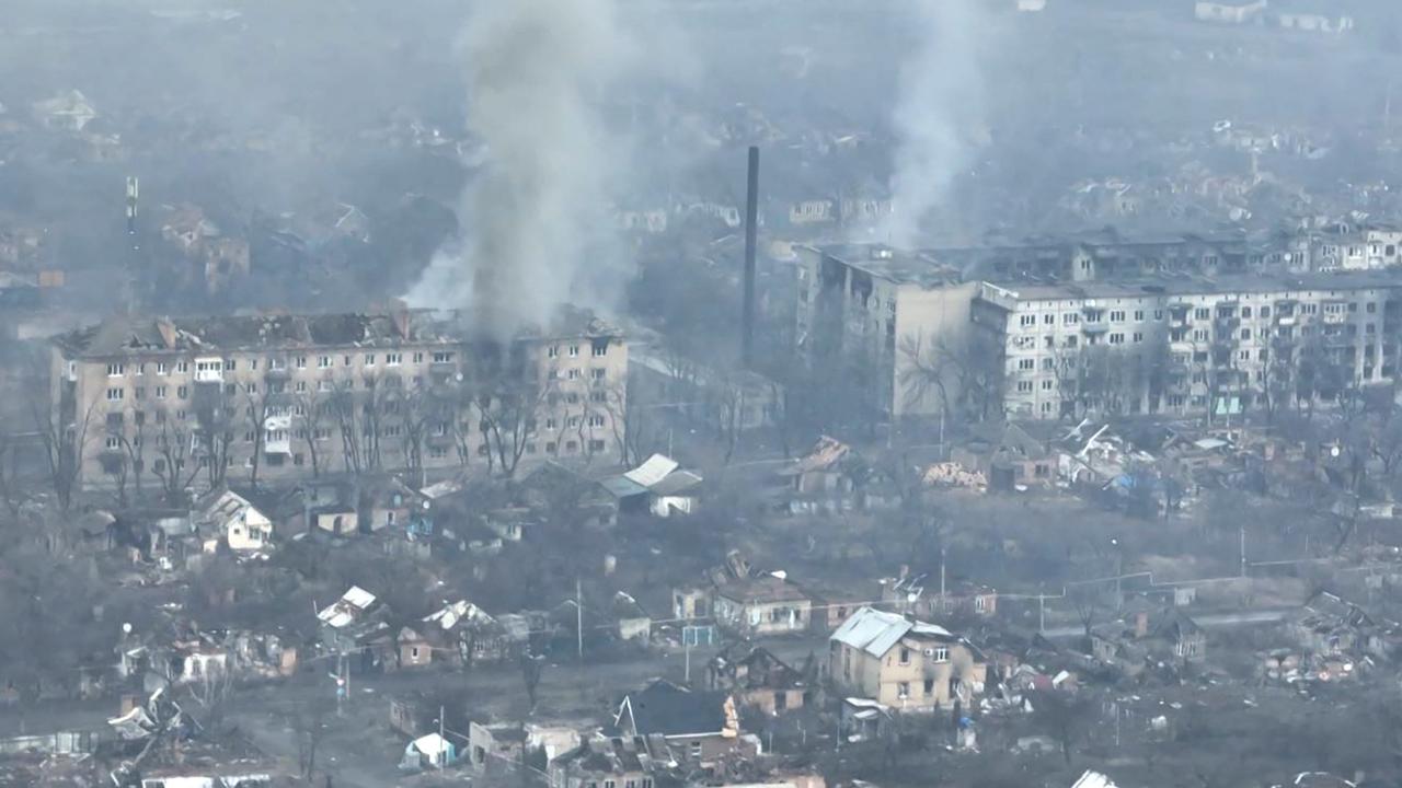 Bakhmut has been razed to the ground by Russian artillery. Picture: AFP