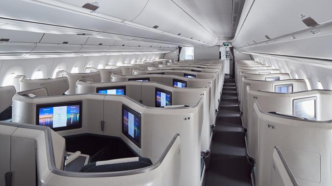 Cathay Pacific business class on the Airbus A350.