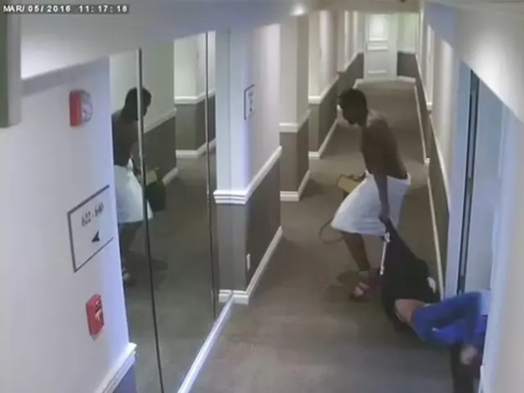The jury was shown a photo from a 2016 assault on Ventura at a hotel. Picture: Department of Justice