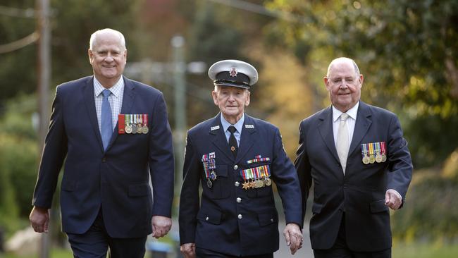 WW2 veteran Ernest Baddeley, centre, has taken part in the parade for 20 years.