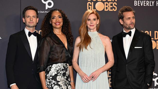 Stars of Suits enjoy a mini reunion without Meghan Markle. Picture: Robyn BECK / AFP