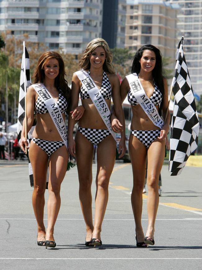 Gold Coast 2008 Miss Indy winners (L-R) 1st runner up Sally Arnott, winner Marieka Van Den Bergh and 2nd runner up Samantha Adams.