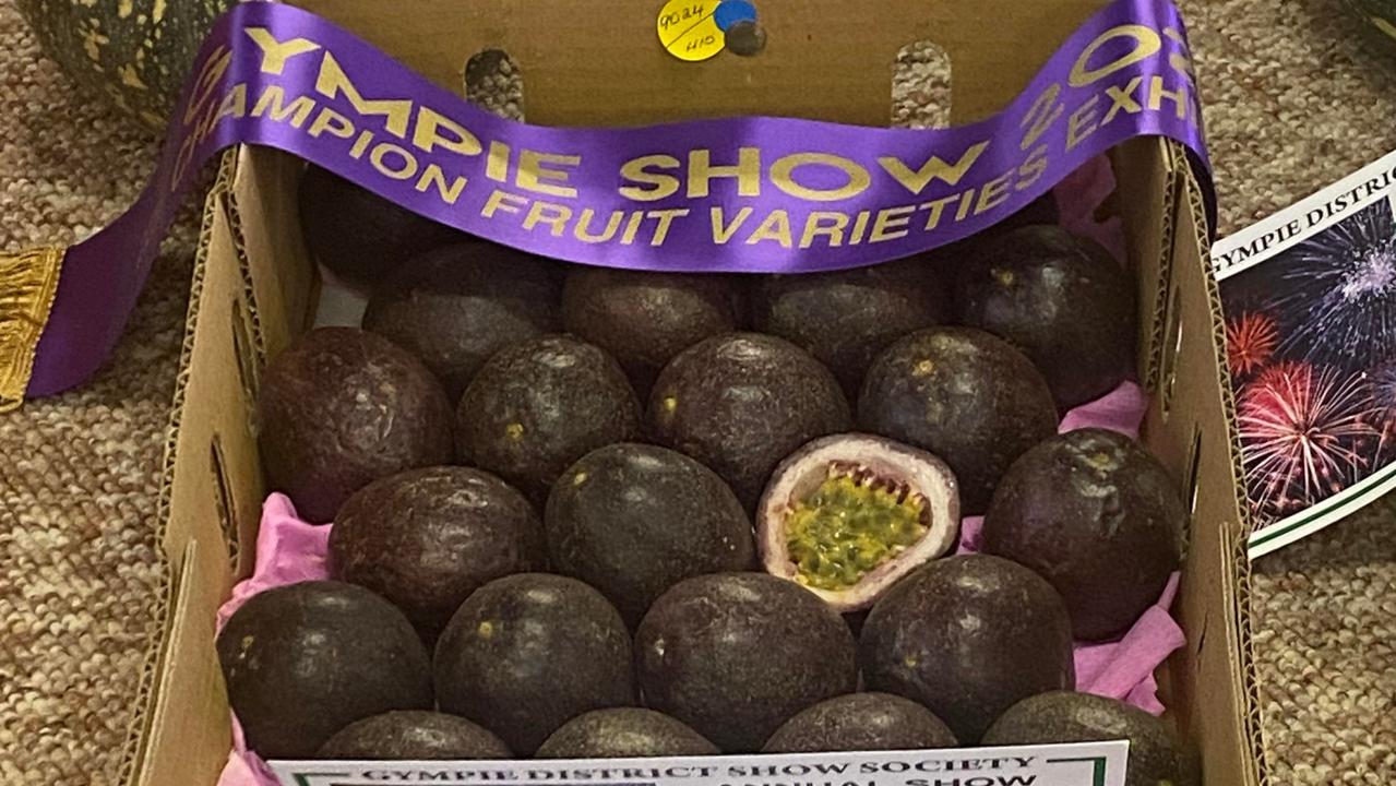 Brad and Hanna Millard took home Grand Champion for their tray of passionfruit on day two of the Gympie show.