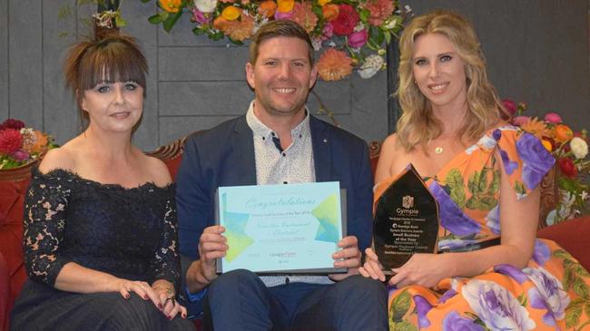 Lynne Banford, Nick and Ashleigh Hamilton at the Gympie Business Awards. Picture: Philippe Coquerand