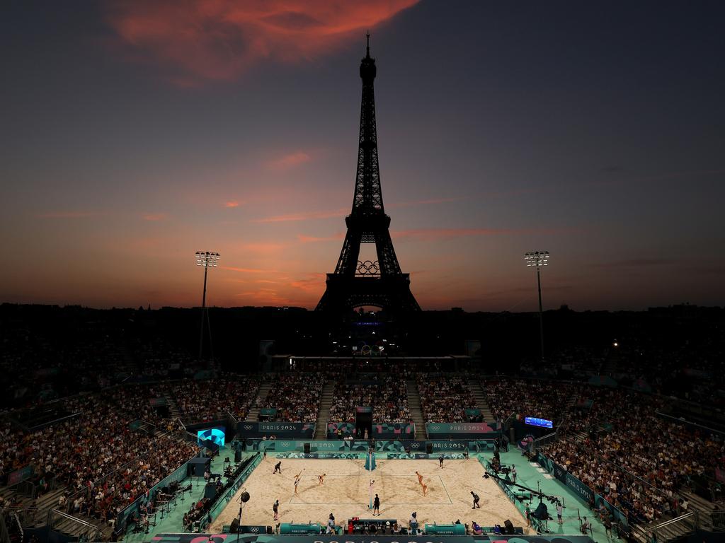 The party-like atmosphere of the beach volleyball arena have made it one of the most iconic Olympic venues in recent history. Picture: Patrick Smith/Getty Images