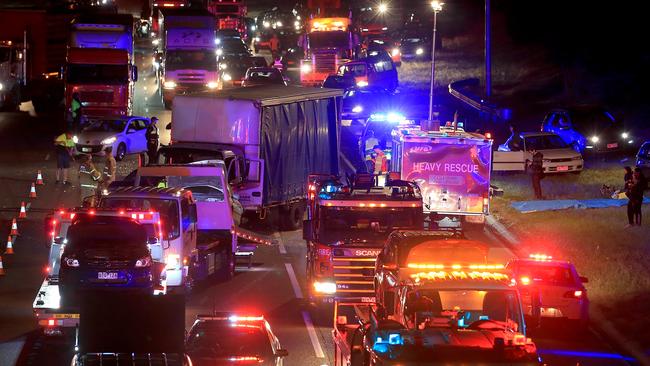 On average, there are almost three serious crashes on the Monash Freeway every week. Picture: Mark Stewart