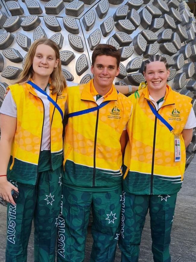 Gold Coast teammates Madeleine McTernan, Samuel Gould, and Montana Atkinson. Picture: Supplied