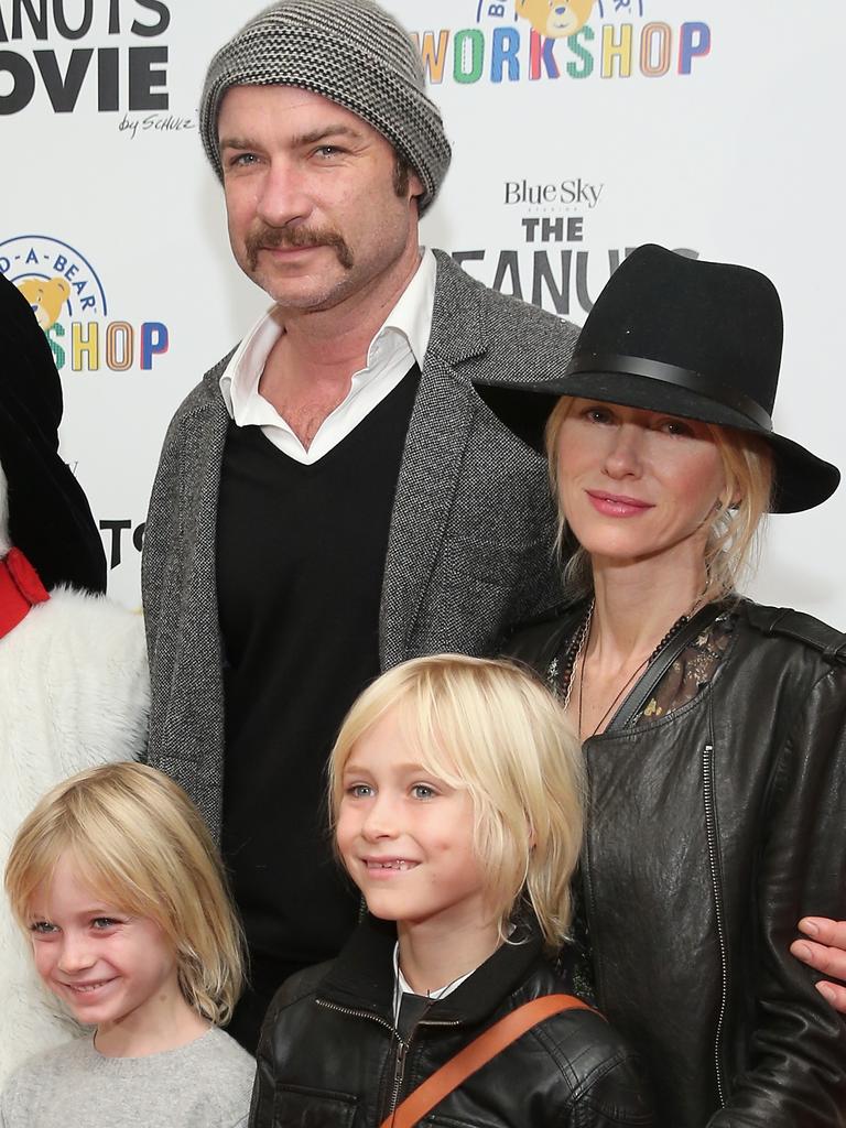 Liev Schreiber and Naomi Watts with Kai (left) and Alexander in 2015. Picture: Neilson Barnard / Getty Images