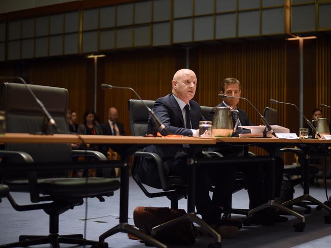 Commonwealth Bank of Australia CEO Ian Narev addressed the House of Representatives Standing Committee on Economics annual public hearing at Parliament House in Canberra. Picture: AAP