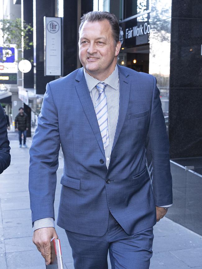 Former Victoria Police officer Paul Dale leaving the Royal Commission today. Picture: AAP Image/Daniel Pockett