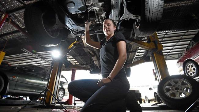 Poletta's mechanic apprentice Bronte Jordan, of Casino, is pursuing her dream of working on cars. Picture: Marc Stapelberg