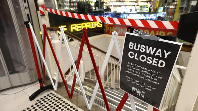 No action at the Mall’s underground busway. Picture: David Clark