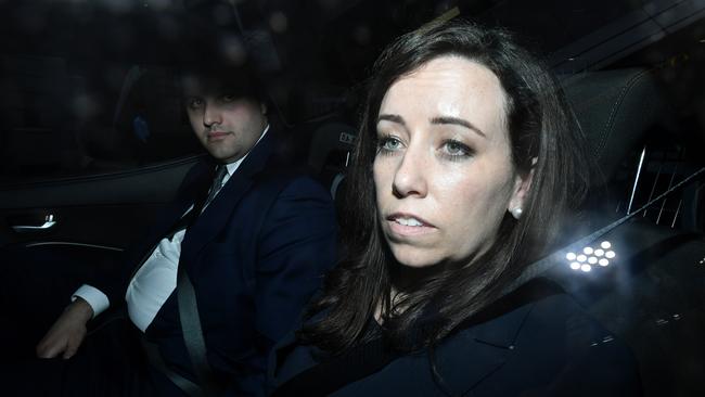 Kaila Murnain leaves the NSW Independent Commission Against Corruption.