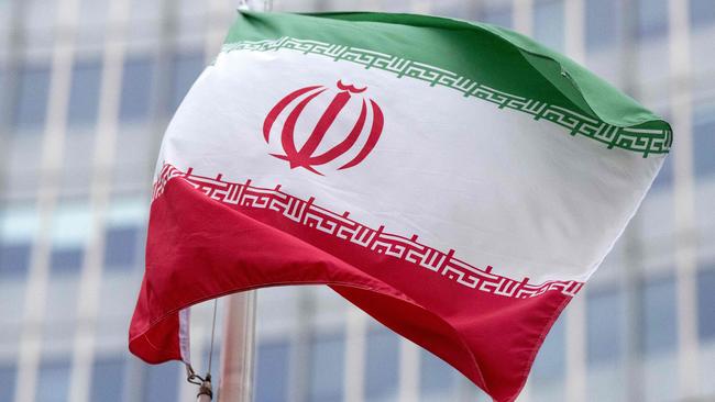 The flag of Iran outside of the IAEA headquarters in Vienna. Picture: AFP