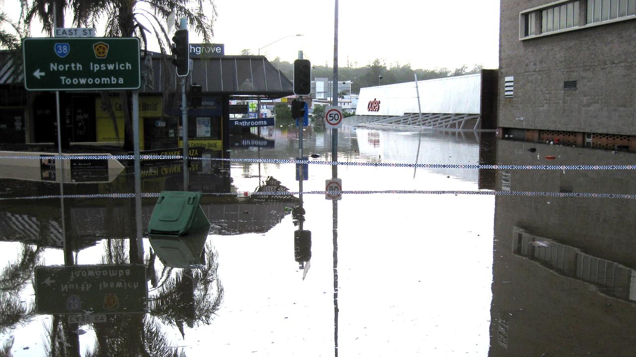 Flood waters across Ipswich, Wednesday, Jan. 12, 2011.