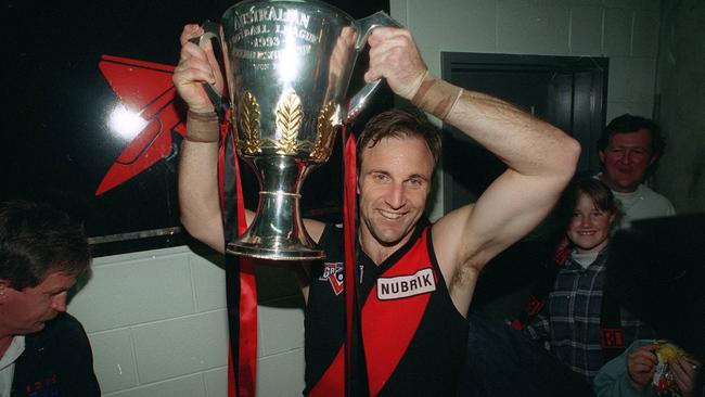 Tim Watson with the 1993 premiership cup.