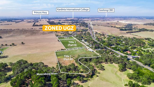 The 9.1ha property 70 Bridge St, Batesford, is attracting interest from potential landbankers, speculating on value underpinned by Geelong's future western growth area.