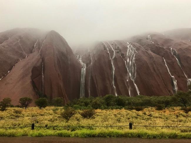 Uluru-Kata Tjuta National Park partially closed due to heavy rain. Picture: James Holding/Twitter