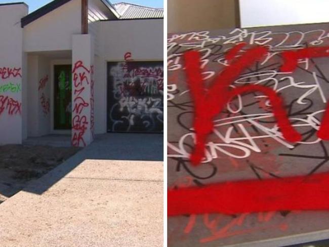 A couple's brand new home in Queensland has been vandalised. Picture: 7NEWS