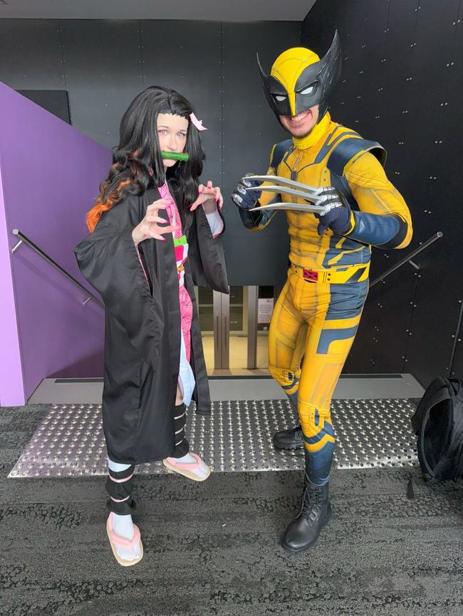 @jazzywolfyy and @spartanscosplays attend the Oz Comic Con Melbourne at the Melbourne Convention & Exhibition Centre on Sunday, June 08, 2025. Picture: Jack Colantuono