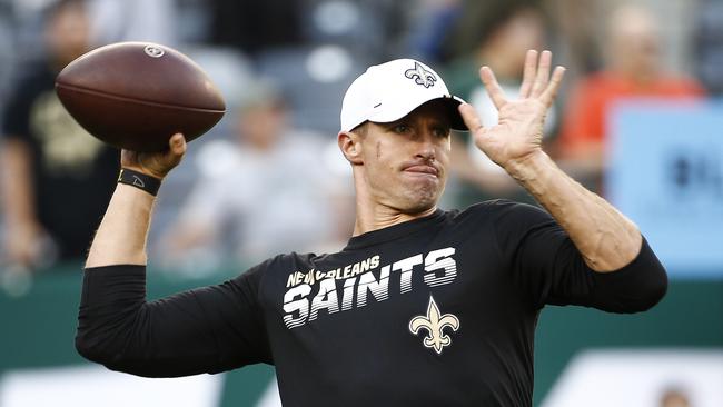 American NFL star Drew Brees of the New Orleans Saints was attacked for encouraging students to take their Bible to school. Picture: Jeff Zelevansky/Getty Images/AFP