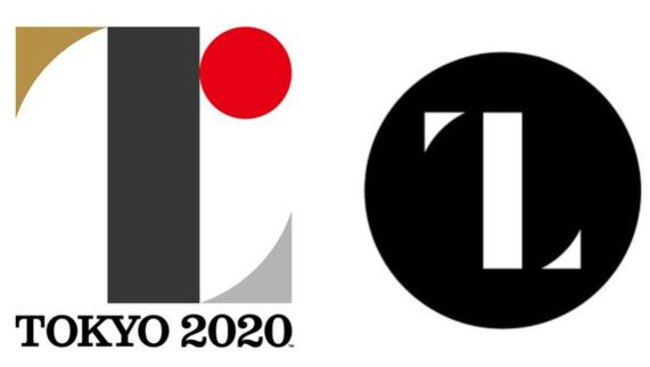 The scrapped Tokyo logo on the left, and Belgian designer Olivier Debie’s on the right.