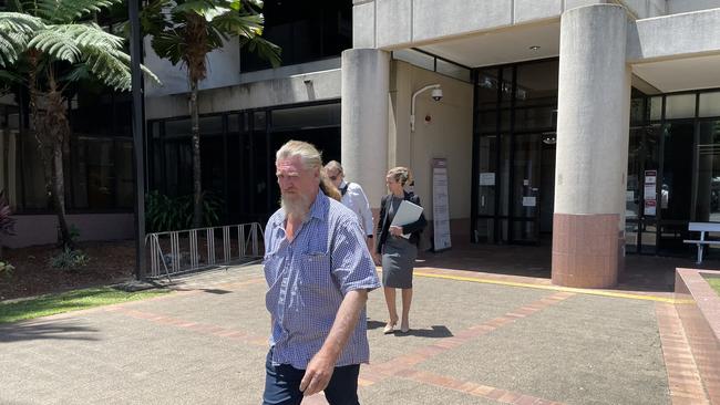 Thomas Byrnes leaves the Cairns courthouse precinct after day three of an inquest into the disappearance of Kowanyama mother Allison Neridine Bernard. Mr Byrnes was the last person to see Ms Bernard alive when she disappeared from the Archer River Quarry in February 2013.