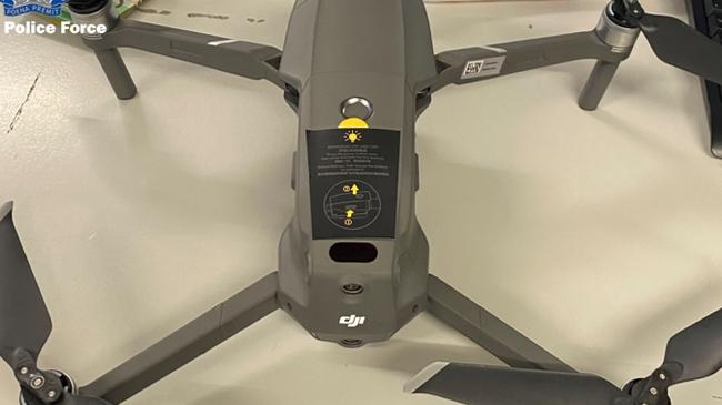 The drone police allege was set to be used to drop off drugs at Cessnock jail. Credit: NSW Police