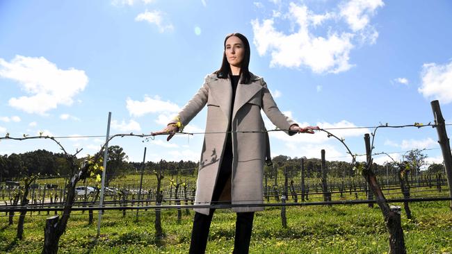 Bird in Hand's Chiara Marling among the vines. Picture: Tricia Watkinson