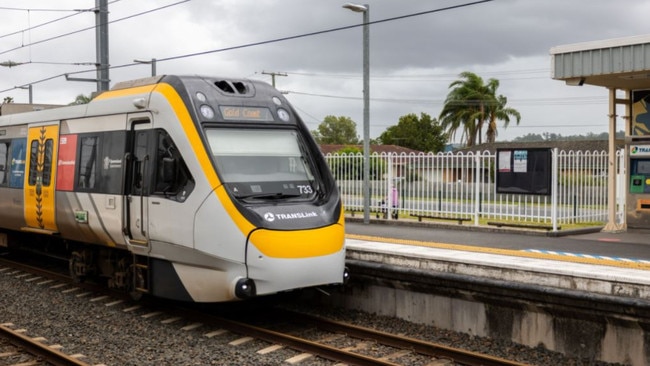 Gold Coast to Brisbane rail line – the Gold Coast train headed to Brisbane.