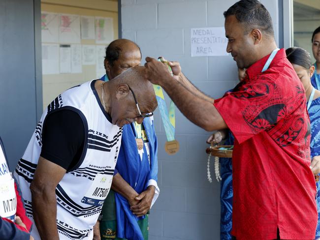 Fijian Prime Minister Sitiveni Rabuka says competing is great for morale. Picture: Michael Klein