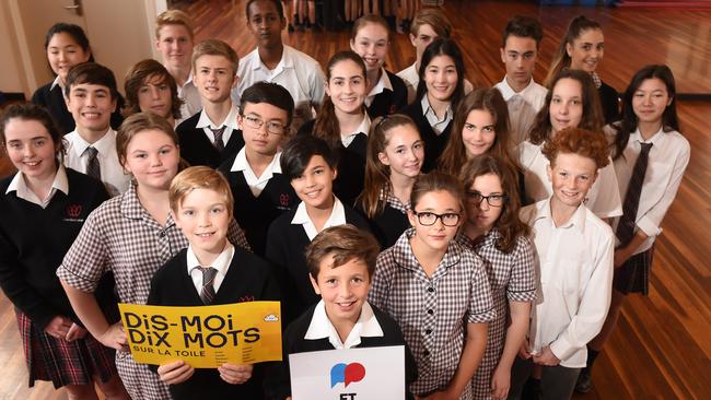 Glen Eira College won first prize in the overseas school section of the Dis-moi dix mots French Competition. Picture: Chris Eastman