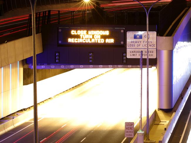 The speed camera in the Westconnex east bound tunnel, has brought in over $7 million in fines over 12 months. Picture: Jonathan Ng