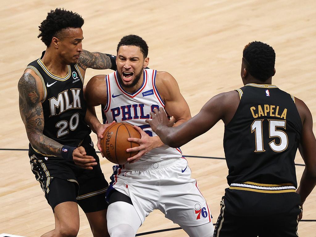 Fouling Simmons to send him to the free throw line has become common practice (Photo by Kevin C. Cox/Getty Images).