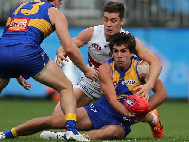 Andrew Gaff had a mountain of the footy for the Eagles. Picture: Getty Images