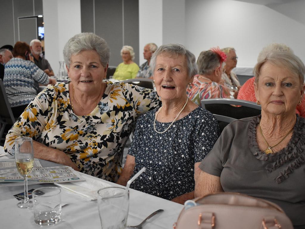 Pauline Richards, Pam Duroux and Kay Martin at the Grafton District Services Club 2021 Melbourne Cup Luncheon.