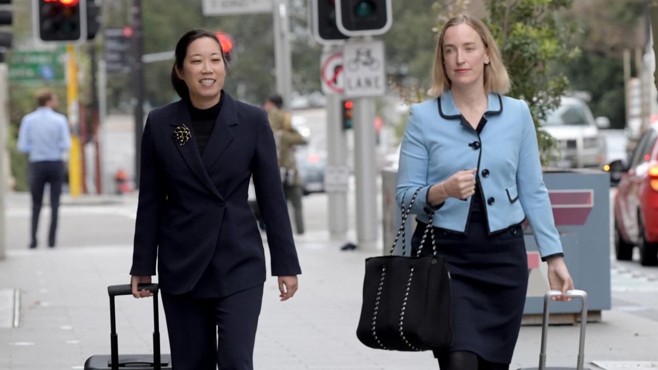 Ms Higgins’ lawyers Rachael Young and Kate Pedersen arrive at the Perth Supreme Court. Picture: NewsWire / Sharon Smith