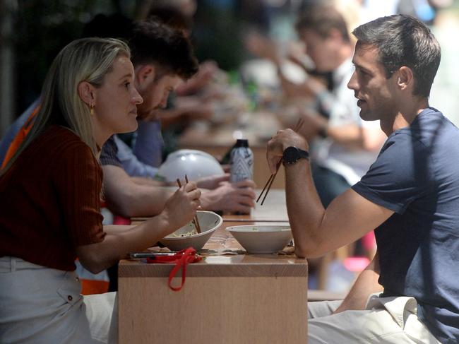 SYDNEY, AUSTRALIA - NewsWire Photos FEBRUARY 22, 2021.Lunchtime in Barangaroo in SydneyÃs CBD.The NSW Government is launching Dine & Discover, a stimulus voucher program to support local businesses.Picture: NCA NewsWire / Jeremy Piper