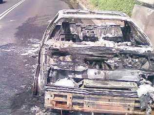 Flames engulf 1986 Pontiac Fiero