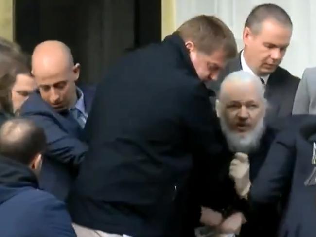 Wikileaks founder Julian Assange was removed from the Ecuadorean embassy. Picture: Ruptly