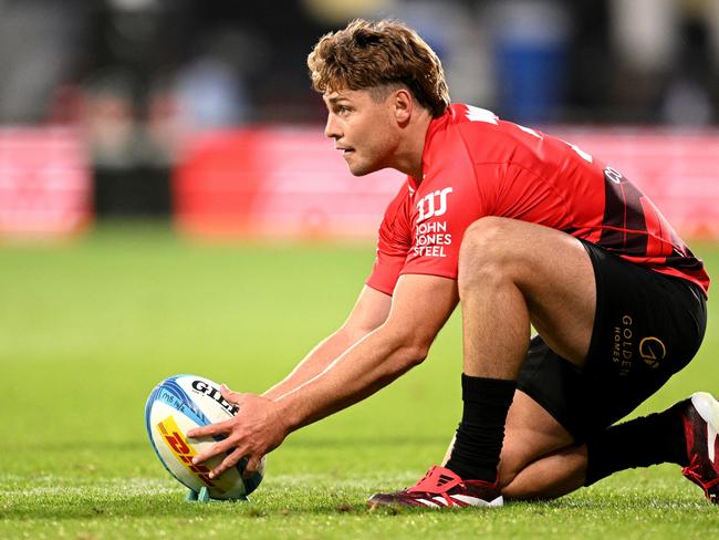 James O'Connor lines up a kick for the Crusaders. Picture: Joe Allison/Getty Images