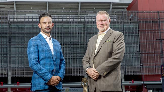 Brisbane Jets figureheads Nick Livermore (left) and Steve Johnson believe the NRL must combat the AFL in the critical western corridor region of Brisbane.