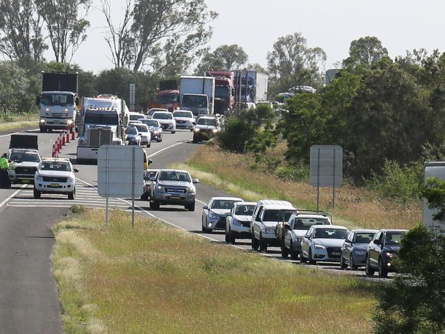 At one stage, queues stretched for five kilometres. Picture: Ian Svegovic