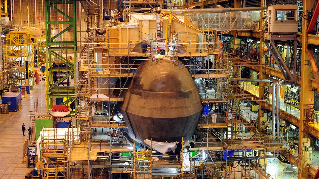 Construction of the Ambush submarine at the BAE Systems in Barrow-in Furness. Picture: Getty Images