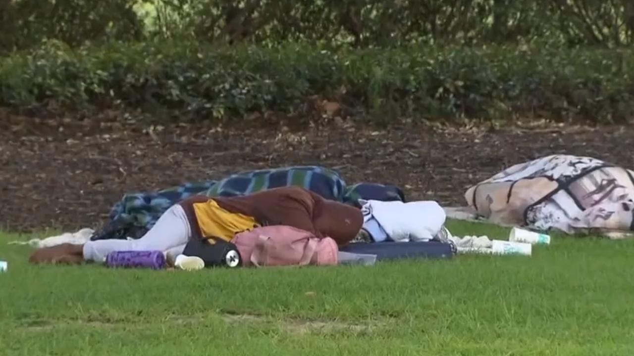 Queensland's housing crisis is deepening as public spaces in major cities are being taken over by tent cities. Picture: Twitter