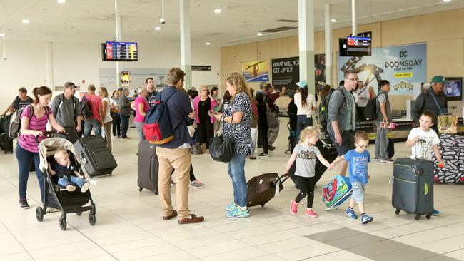 Travellers at Gold Coast Airport. Picture Mike Batterham