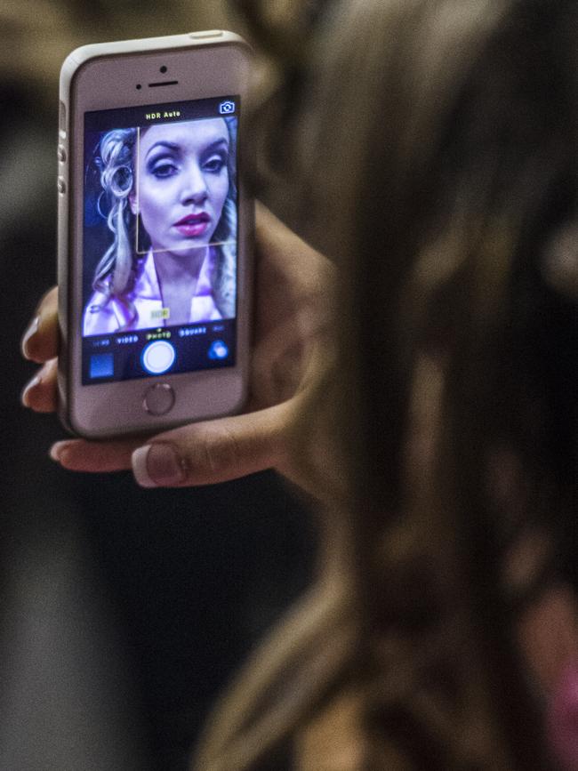 Miss Universe Australia Behind the scenes at the Sofitel Hotel on Collins. Miss Universe hopefuls nervously prepare before going on stage in front of hundreds of people hoping to be chosen as the next Miss Universe.